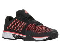 Scarpe da uomo per il padel K-Swiss Express Light 3 Padel - black/micro chip/neon lava - Nero (44)