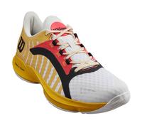 Scarpe da uomo per il padel Wilson Hurakn Pro - white/old gold/fiery coral (45 1/3)