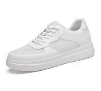 Scarpe da uomo per il tempo libero con aumento dell'altezza, versatili, antiscivolo, traspiranti, con lacci per uomini, design elegante, comfort ottimale, durevoli e pratiche, bianco, 35 EU