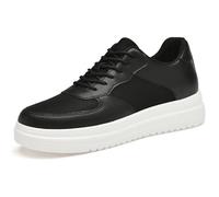 Scarpe da uomo per il tempo libero con aumento dell'altezza, versatili, antiscivolo, traspiranti, con lacci per uomini, design elegante, comfort ottimale, durevoli e pratiche, Nero , 40 EU