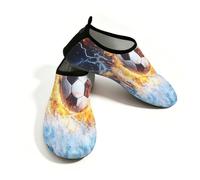 Scarpe da uomo per sport acquatici, ad asciugatura rapida, da spiaggia, nuoto, fuoco, calcio, fulmini, senza lacci, calzini acquatici per escursionismo, surf, yoga, Acqua Fuoco Calcio Fulmine, 42.5/43