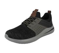 Skechers Delson 3.0 Cicala, Scarpe da ginnastica Uomo, Maglia A Maglia Nera Grigia W Sintetica, 47.5 EU
