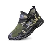 Scarpe da uomo traspiranti per il tempo libero, scarpe da ginnastica leggere, comode da camminare, suola morbida, calzino a maglia per tutti i giorni, primavera, estate, verde, 45 EU