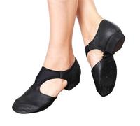 Scarpe Danza Classica Sandali greci con arco elasticizzato in vera pelle Scarpe da ballo jazz Scarpe da balletto da donna Jazzy Dancing Teacher Sandali da ginnastica Palestra Per Donna E Ragazza(Black