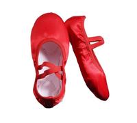 Scarpe Danza Classica Scarpe da Punta Donna in Raso Puro, Colore Rosa Carne e Blu, dalla Taglia 23 alla 43 per Danza(Red,37)