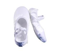 Scarpe Danza Classica Scarpe da Punta Donna in Raso Puro, Colore Rosa Carne e Blu, dalla Taglia 23 alla 43 per Danza(White,28)