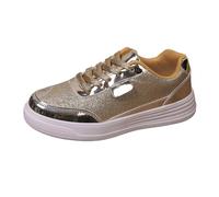 Scarpe Date Donna Glitter,Scarpe da Ginnastica con Plateau in Pelle alla Moda per Coppie Comode E Antiscivolo