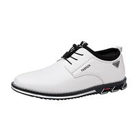 Scarpe Derby da uomo, casual, in ecopelle, leggere, comode, sportive, da camminare, per guida, ufficio, lavoro, bianco, 41 1/3 EU