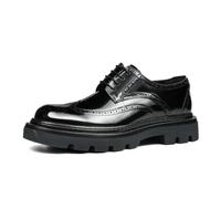 Scarpe Derby da Uomo in Pelle con Brogue, Suola Spessa, Scarpe Eleganti Allacciate, Casual da Lavoro