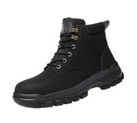 Scarpe di assicurazione del lavoro di puntura Scarpe Non Head Shoes Construction Wear High Top Work Boots Mens Escursionismo Larghezza larga, Nero , 40 2/3 EU