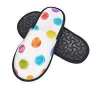 Scarpe Di Cotone Motivo A Macchie Arcobaleno Ad Acquerello Antiscivo Slippers Lavabili Cotone Pantofole Per Unisex Hotel Esterno L