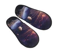 Scarpe Di Cotone Spazio Esterno Galassia Universo Lavabili Cotone Pantofole Antiscivo Pianelle Per Hotel Casa Interno L