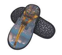 Scarpe Di Cotone Torre Eiffel Di Parigi Di Notte Eleganti Pianelle Moda Pantofole Per Invernale Unisex Hotel M