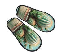 Scarpe Di Cotone Vaso Di Fiori Di Cactus Comode Cotone Pantofole Antiscivo Slippers Per Esterno Casa Hotel L