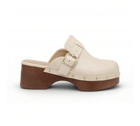 Scarpe di legno lucide da donna Questi sandali combinano lo stile retrò con l'eleganza moderna. La suola spessa in legno non solo aumenta la statura, ma garantisce anche una calzata confortevole. La t