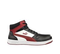 PUMA Safety Front Court MID S3 ESD FO HRO SR Scarpe antinfortunistiche unisex antiscivolo senza metallo tappo in fibra di vetro, nero, bianco, rosso., 40 EU