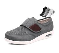 Scarpe Diabetiche da Uomo,Extra Large Hook&Loop Scarpe Salutari Antiscivolo Ortopediche Adatte A Persone Anziane con Dolore Ai Nervi dei Piedi(Gray,45EU)