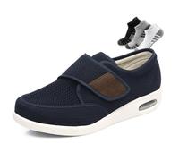 Scarpe Diabetiche da Uomo,Extra Large Hook&Loop Scarpe Salutari Antiscivolo Ortopediche Adatte A Persone Anziane con Dolore Ai Nervi dei Piedi(Blue,47 EU)