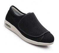 Scarpe diabetiche per Donna Regolabili Larga Larghezza Ortopedica Scarpe Tempo Libero Comodo Traspirante Antiscivolo Edema Scarpe Anziani Artrite Preventive Scarpe,Nero,37EU