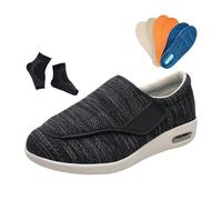 Scarpe Diabetici Con Edema Anziani Da Esterno, Scarpe Ortopediche Regolabili Per Diabetici Da Uomo Per Artrite E Edema, Calzata Ampia Camminare, Offri Ai Genitori Un Aiuto Rendere(Black gray,50 EU)