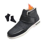 Scarpe Diabetici Larghe, Scarpe Invernali Termiche Regolabili in Pile Calde E Morbide per Diabetici da Uomo, Comode Ortopediche Artrite Edema Piede Gonfio, Camminare, Chirurgici(Gray,40 EU)