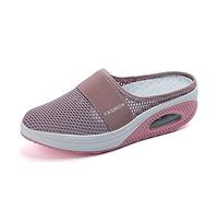 Scarpe Dimagranti Dimensione Scarpe da Passeggiata Ammortizzate Sneakers Forma Scarpe Aria Leggero Engrener Elastico Sport in Yoga Slip On Formatori in Piatto Mesh Estate,Rosa,EU38