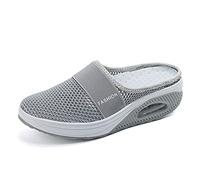 Scarpe Dimagranti Dimensione Scarpe da Passeggiata Ammortizzate Sneakers Forma Scarpe Aria Leggero Engrener Elastico Sport in Yoga Slip On Formatori in Piatto Mesh Estate,Grigio,EU41
