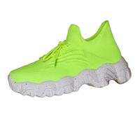 Scarpe Donna 2024 con Suola Spessa Antiscivolo e Tacco a Cuneo in Fly Weaving Altezza Aumentata Ideali per la Stagione Autunnale e Invernale(Light Green, 40)