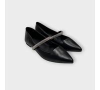 Scarpe Donna Ballerine a Punta Basse Eleganti Cinturino Strass Cerimonia AHA16