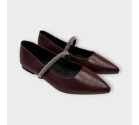 Scarpe Donna Ballerine a Punta Basse Eleganti Cinturino Strass Cerimonia AHA16