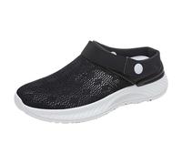 Scarpe Donna Confortevole Piattaforma Senza Lacci Leggeri Estate Scarpe Da Running con Maglia Casual Donna Scarpe Outdoor Basket Sneakers Casual Fitness Jogging, Nero , 37 EU