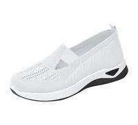 Scarpe Donna Confortevole senza Lacci Piattaforma Traspirante All'aperto Scarpe Da Running con Maglia Leggera Moderna Scarpe Da Fitness Basket Sneakers Donna Estate Jogging, bianco, 39 EU