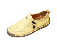 Scarpe Donna Eleganti Pianta Larga Comode Estive Mocassini Casual da con Cinturino alla Caviglia Regolabile e Comodi (Yellow, 44)