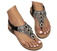 Scarpe Donna Estive Sandali Infradito Gioiello Estivi Comode Da Sandali-Donna Con Strass Bianchi Ciabatte Eleganti Neri Bassi Rosa Elegante Ortopedici Comodi Vera Pelle Sandalo Comodo Estivo