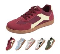 Scarpe Donna Ete Confortevole Chic, Scarpe Donna Ete Plate Ortopedico, 2026 Nuovo Basket Da Passeggiata Sneaker Vintage Basquette Grandi Dimensioni Sneaker Colore Assemblare Scarpa, rosso, 37 EU
