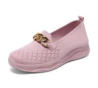 Scarpe Donna Fly Woven a Colore Solido con Tacco a Cuneo Slip-On Comode e Casual Perfette per la Stagione Estiva e Le Uscite(38)