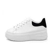 Scarpe Donna Ginnastica Sneakers Sportive Casual Platform Zeppa Alta 677 Bianco/Nero N.38