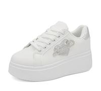 Scarpe Donna Ginnastica Sneakers Sportive Casual Platform Zeppa Alta LL-16 Bianco Argento N.39