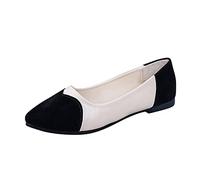 Scarpe Donna in Pelle Scamosciata con Accostamento di Colori e Design a Cuore con Gola Bassa e Suola Piatta Scarpe Casual con Stile Moderno(Black, 40)