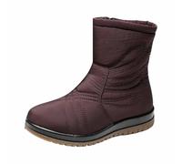 Scarpe Donna Invernale Dopo Sci Bambina Neve Bambino Anfibi Platform Stivali Pelliccia di Gomma Scarponcini con Pelo Cloth Marrone 40