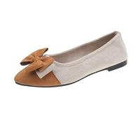 Scarpe Donna Inverno Tacco Donna Scarpe Pale Leggeri Pizzo Bocca Piatto Morbido Piano Arco Singoli,Primavera E Autunno Stile Quotidiano Incontri Scarpe A Pendolo, marrone, 39 EU