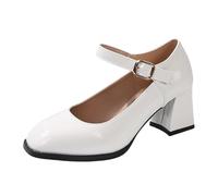 Scarpe Donna Mary Jane, Tacco Grosso Punta Tonda, Monocolore Basic E Running Sportive Estive Matrimonio Camminata Casual Traspiranti Party Jogging