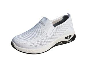 Scarpe Donna Ortopediche Eleganti Antiscivolo Senza Lacci Sneaker Donna Traspiranti Sneakers Estive Comode Casual Scarpe Camminata da Ginnastica Leggere Slip On Pianta Larga con Zeppa (36, Bianco)