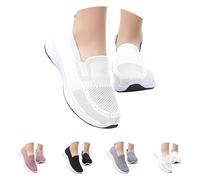 Scarpe Donna Ortopediche Estive Chiuse Senza Lacci Slip On Sneakers da Ginnastica Traspirante Antiscivolo Leggere Sneakers Camminare Estive Comode Sportive Scarpe per Mamme di Mezza età e Anziane