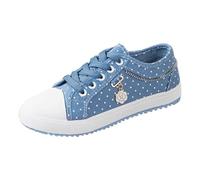 Scarpe Donna Pianta Larga Comode Casual da per l'uso Quotidiano, comode, Slip-on, Resistenti ed Eleganti, la Scuola e Il Lavoro, Leggere Versatili, con Suola Piatta. (Blue, 39)