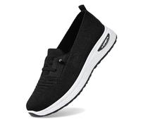 Scarpe Donna Pianta Larga Comode con Plantare Estraibile Estive Casual Lacci e Traspiranti Leggere per Uso Quotidiano Suola Morbida (Black, 42)