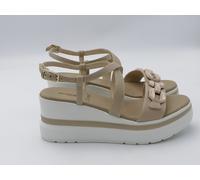 Scarpe donna sandali NERO GIARDINI e615953 Tamigi nero lino