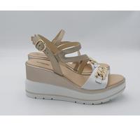 Scarpe donna sandali NERO GIARDINI e615962 loira bianco etoile sand seta