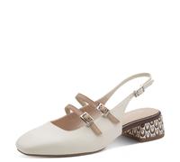 Scarpe Donna Sling Back Bianche e Beige con cinturini Tacco Basso TAMARIS