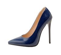 Scarpe Donna Tacchi A Spillo Alti Moda Scarpe da Sera Lucide Sexy Punta Aperta Pumps Classiche Sexy da Sposa per Occasioni Formali E Ufficio Taglie Forti,Navy Blue,47 EU